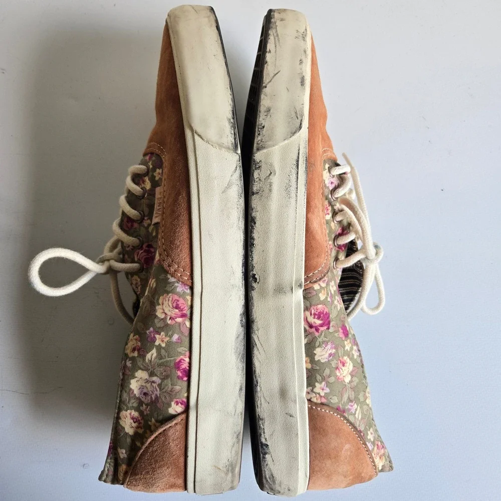 Vans California Era Decon Mens 12 Mocha Bisque Suede Floral Mix Sneakers Low Top